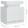 vidaXL Bedside Cabinet High Gloss White 45x35x52 cm Engineered Wood