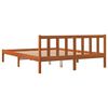 vidaXL Bed Frame without Mattress Wax Brown 150x200 cm King Size Solid Wood Pine