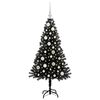 vidaXL Christmas Tree with 150 LEDs with Stand Black 120 cm PVC