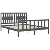 vidaXL Bed Frame without Mattress Grey King Size Solid Wood Pine