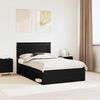 vidaXL Bed Frame with Headboard Black 120 x 190 cm Solid Pine Wood