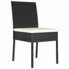 vidaXL Garden Dining Set 7 pcs Black Poly rattan