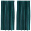 vidaXL Blackout Curtains 2 pcs Dark Green 140 x 175 cm Velvet