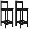 vidaXL Bar Chairs 2 pcs Black 40x41.5x112 cm Solid Wood Pine