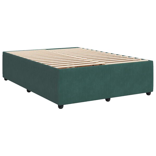 vidaXL Bed Frame without Mattress Dark Green 140x190 cm Velvet