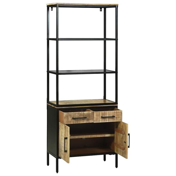 vidaXL Highboard with Drawer Brown 70 x 35 x 180 cm Solid Mango Wood