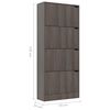 vidaXL Shoe Cabinet with 4 Doors Grey Sonoma Oak 59x24x136 cm Engineered Wood