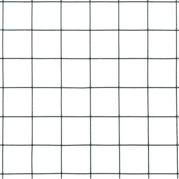 vidaXL Chicken Wire Fence Steel with PVC Coating 25x0.5 m Green