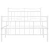 vidaXL Metal Bed Frame without Mattress with Footboard White 107x203cm