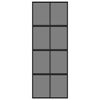 vidaXL Sliding Door Black 76x205 cm Tempered Glass and Aluminium