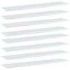 vidaXL Bookshelf Boards 8 pcs High Gloss White 100x20x1.5 cm Engineered Wood