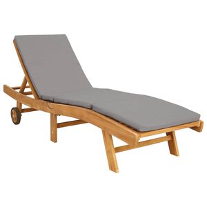 vidaXL Sun Lounger Polyester Brown and Light Grey