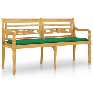 vidaXL Bench | Natural Wood | Solid Teak Wood | 150 cm | Sturdy | Bench
