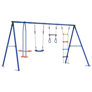 vidaXL Outdoor Swing Set Multicolour Steel and PE