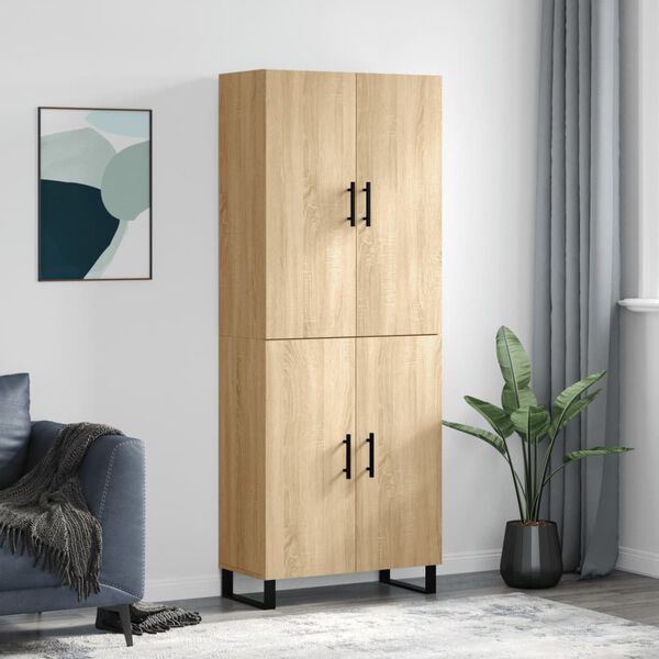 vidaXL Highboard Sonoma Oak 69.5x34x180 cm Engineered Wood