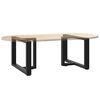 vidaXL Coffee Table Legs T-Shaped&nbsp;2 pcs Black 70x25x(42-43) cm Steel