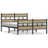 vidaXL Metal Bed Frame without Mattress Sonoma Oak 135x190 cm Double