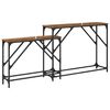 vidaXL Console Table 2 pcs Old Wood 100 x 28 x 75 cm Engineered Wood