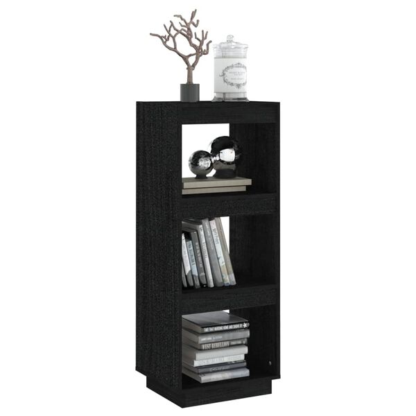 vidaXL Book Cabinet/Room Divider Black 40x35x103 cm Solid Pinewood