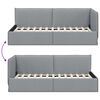 vidaXL Corner Bed Frame with Headboard Light grey 100 x 200 cm Fabric