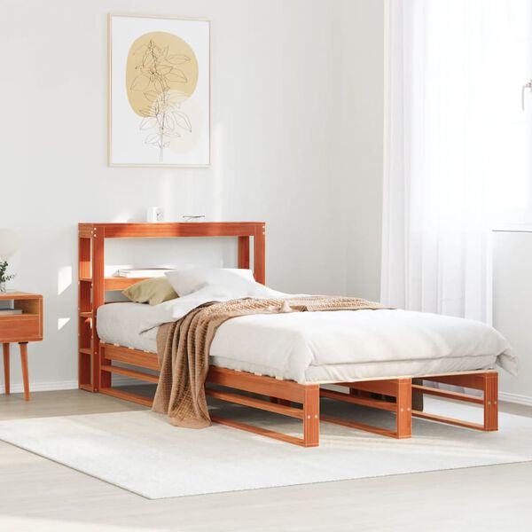 vidaXL Bed Frame without Mattress Wax Brown 90x200 cm Solid Wood Pine