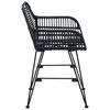 vidaXL Dining Chair 2 pcs Black 55 x 50 x 74 cm Rattan and Iron