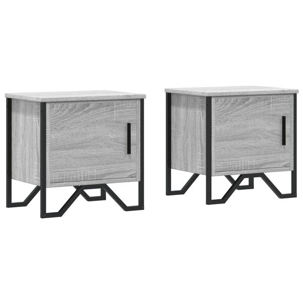 vidaXL Bedside Cabinets 2 pcs Grey Sonoma 40x30x40 cm Engineered Wood