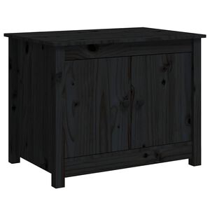 vidaXL Coffee Table Black 71x49x55 cm Solid Wood Pine