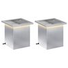 vidaXL Garden Planter with LED 2 pcs Silver 30 x 30 x 30 cm