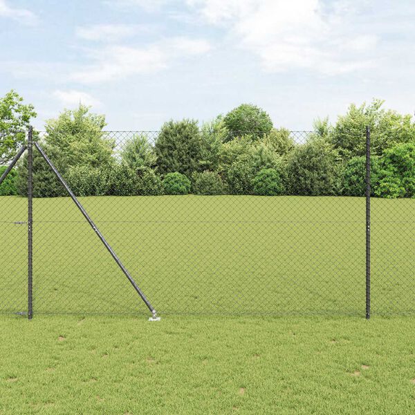 vidaXL Fence Post Grey 25 x 1.5 m (60 x 60 mm mesh) Steel