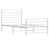 vidaXL Metal Bed Frame without Mattress with Footboard White 90x190cm