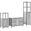 vidaXL Bathroom Furniture Set 3 pcs Grey Sonoma and Black