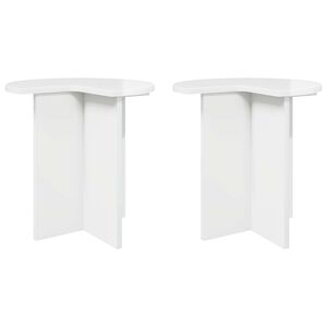 vidaXL Side Table 2 pcs High Gloss White &Oslash; 39 x 38 cm Engineered Wood