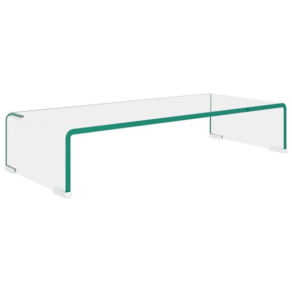 vidaXL TV Stand/Monitor Riser Glass Clear 60x25x11 cm