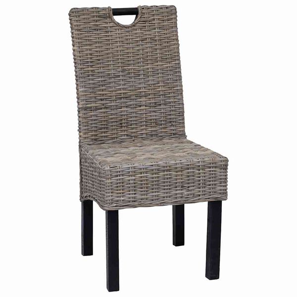 vidaXL Dining Chair 6 pcs Kubu Rattan Mango Wood