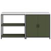 vidaXL Kitchen Storage Set 2 pcs Olive Green Cold-rolled Steel