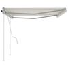 vidaXL Manual Retractable Awning with Posts 4.5x3.5 m Cream
