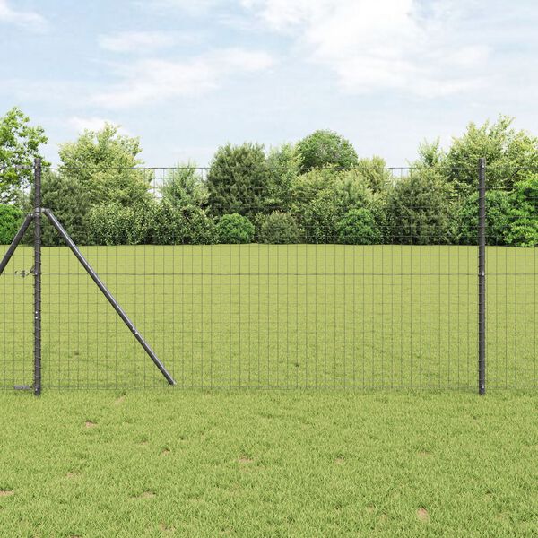 vidaXL Fence Post Other 26 pcs Grey 3.2 x 3.2 x 190 cm Steel