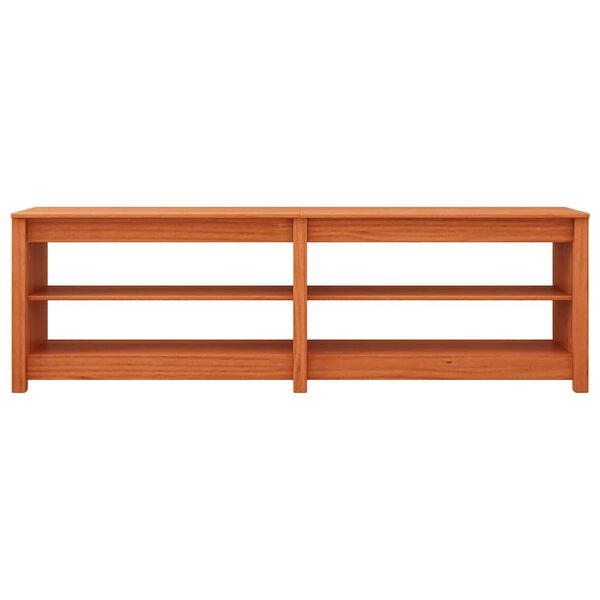 vidaXL Shoe Bench Wax brown 160 x 36.5 x 50 cm Solid pine wood