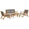 vidaXL Garden Chairs with Table 4 pcs Grey Solid Acacia wood