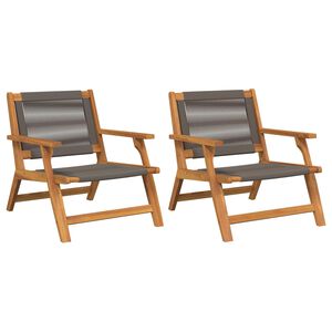 vidaXL Garden Furniture 2 pcs Grey 67 x 76 x 73 cm Solid Acacia Wood