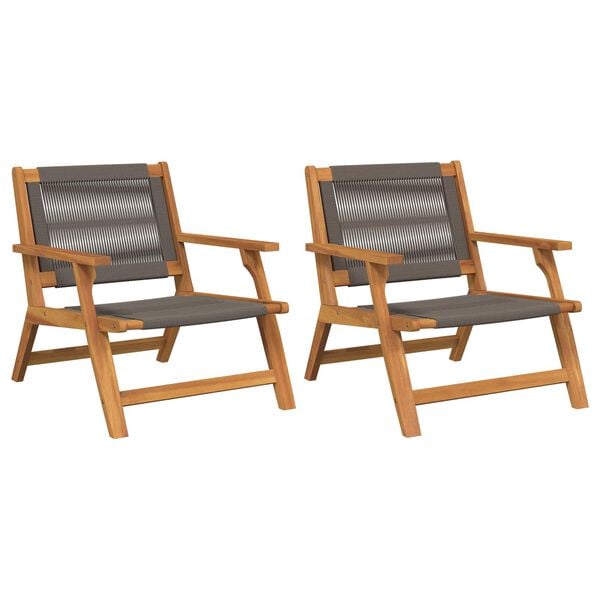 vidaXL Garden Furniture 2 pcs Grey 67 x 76 x 73 cm Solid Acacia Wood