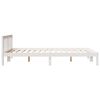 vidaXL Extra Long Bed Frame without Mattress White 160x210 cm Solid Wood Pine