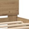 vidaXL Bed Frame with LED Artisan Oak 140 x 190 cm Engineered Wood