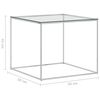 vidaXL Coffee Table Silver 50x50x43 cm Stainless Steel and Glass