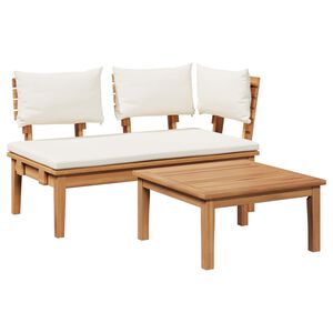 vidaXL Garden Bench and Table Set 2 pcs Cream and Brown