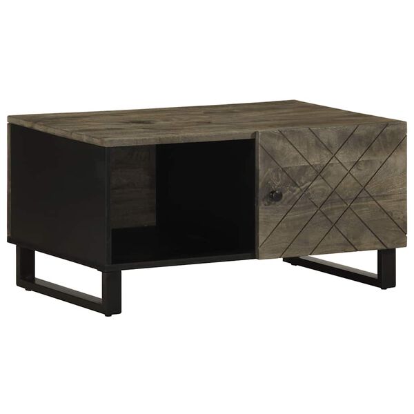 vidaXL Coffee Table Black 80x50x40 cm Solid Wood Mango