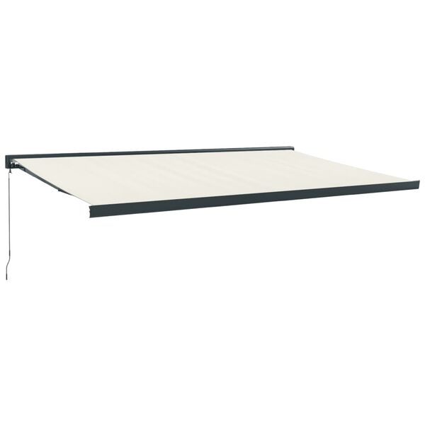 vidaXL Retractable Awning Cream 5x3 m Fabric and Aluminium