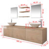 vidaXL Ten Piece Bathroom Furniture Set with Basin with Tap Beige