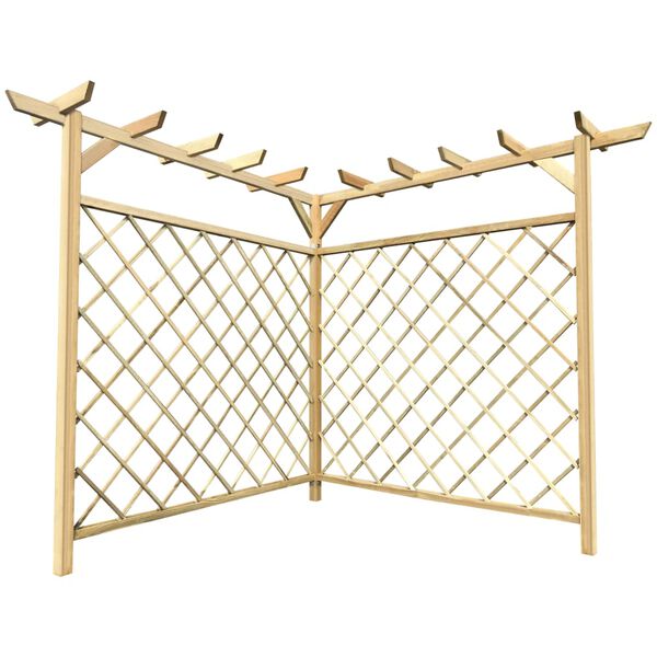 vidaXL Corner Pergola 160x160x197 cm Impregnated Pinewood
